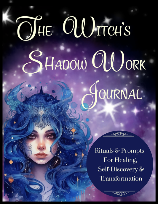 Cover of 'The Witch's Shadow Work Journal' with a fantasy design and text.