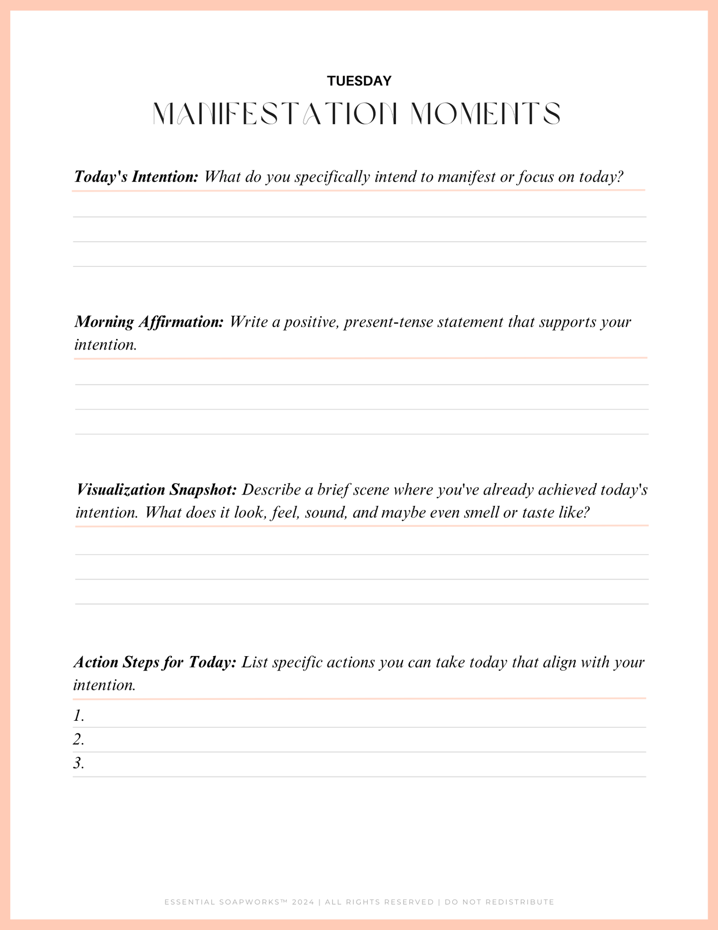 The Manifestation Manifesto Self-Care Journal