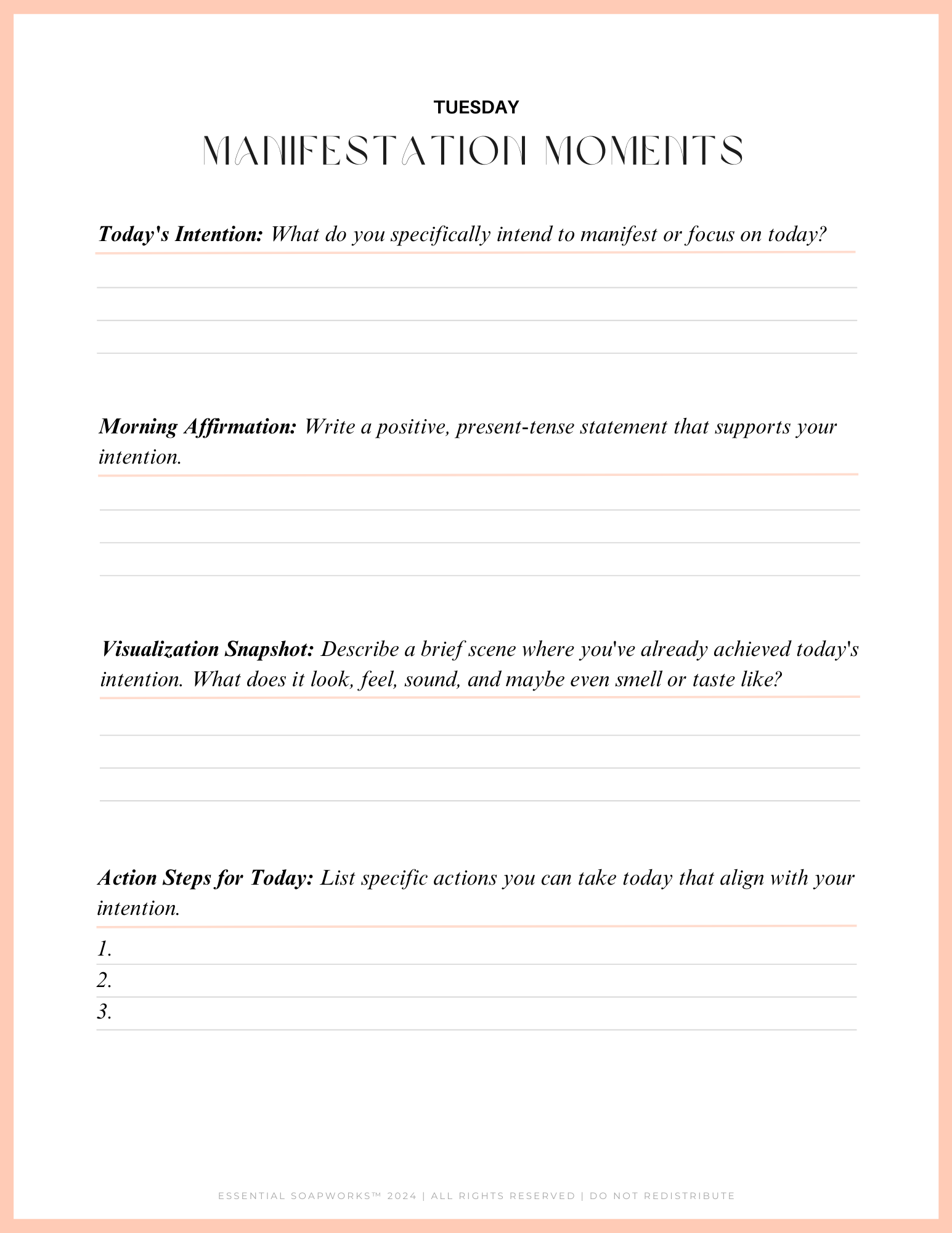 The Manifestation Manifesto Self-Care Journal