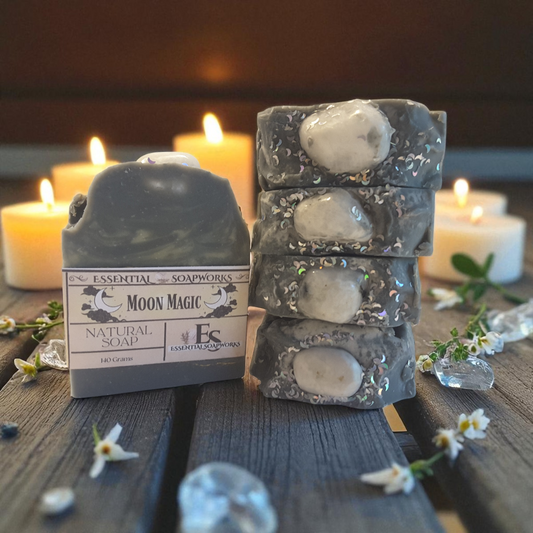 moon magic soap with moonstone crystal