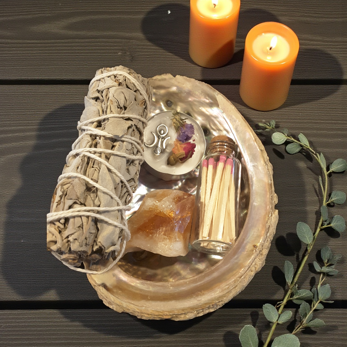 White Sage & Abalone Smoke Cleansing Kit