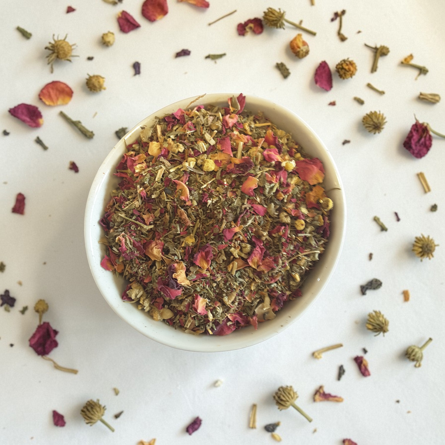 Worthy & Whole Emotional Wellness Tea on a light background
