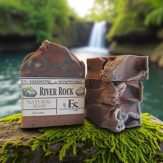 river rock natural soap for men