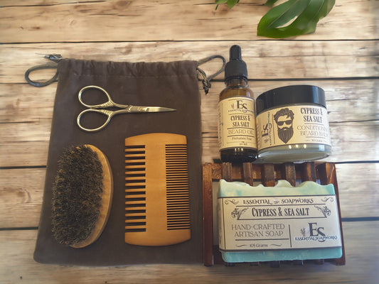 Cypress & Sea Salt Deluxe Beard Grooming Gift Set