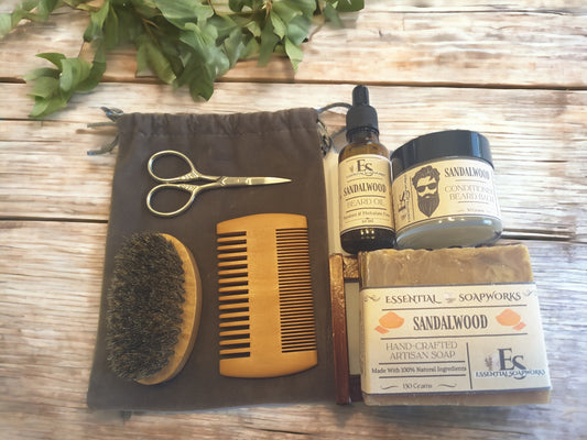 Sandalwood Deluxe Beard Grooming Gift Set